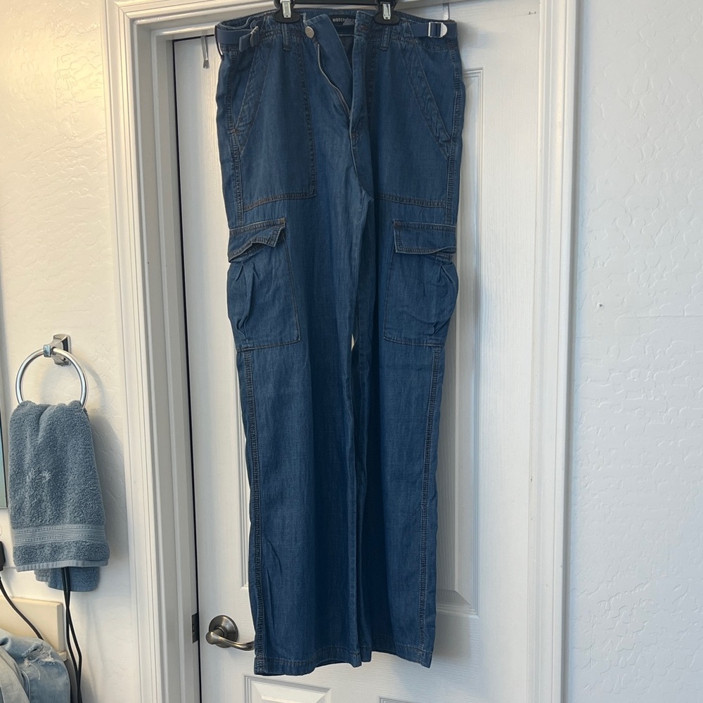 Blue Cargo Denim Pants